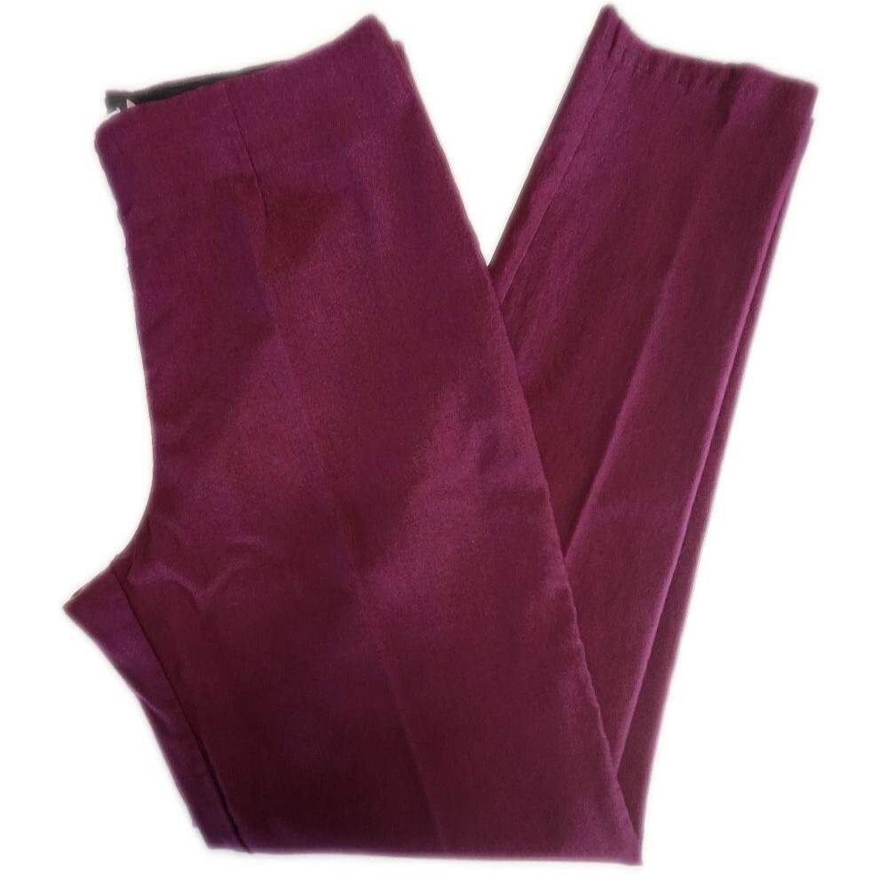 Calvin Klein Slim Leg Maroon Dress Pants, Pull-on Waistband 12